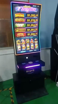 曲げた PCPA タッチ スロットマシン ベース キャビネット スキル ゲーム タッチモニター メタル 43 インチ